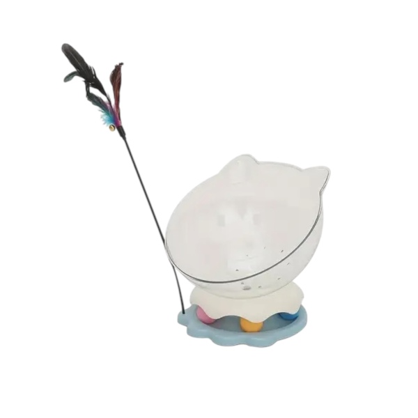 كرسي لعب 3 في 1 للقطط مع ريشة و 3 كرات - ترفيه شامل